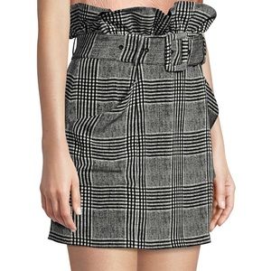 Fleur Du Mal Black plaid paper bag skirt size 2
